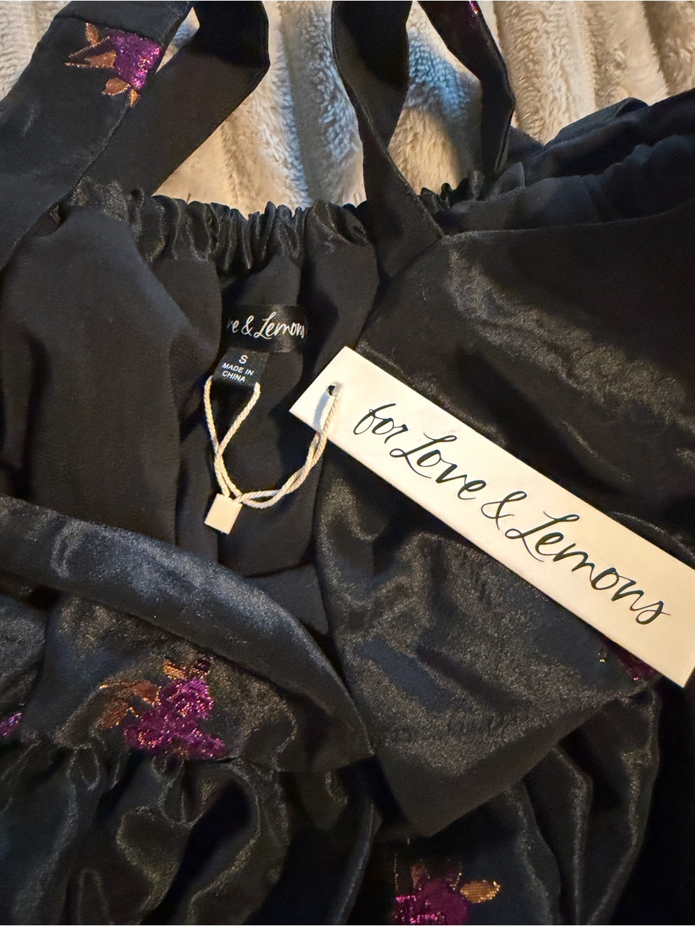 NWT For Love And Lemons Sachi Black Mini Dress - Picture 5 of 6